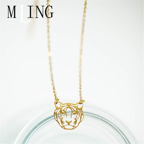 mling fashion stainless steel pendant simple tiger head necklace for women, Silver
mling fashion stainless steel pendant simple tiger head necklace for women, Silver
