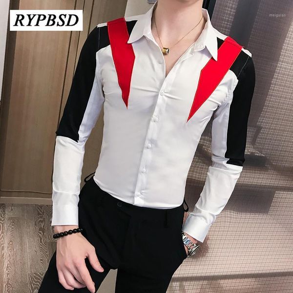 luxury men dress shirts long sleeve spring autumn fashion patchwork slim fit streetwear nightclub party tuxedo shirts for men1, White;black
luxury men dress shirts long sleeve spring autumn fashion patchwork slim fit streetwear nightclub party tuxedo shirts for men1, White;black