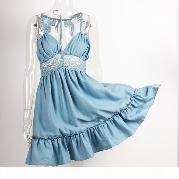 2019 summer women new halter sling lace pattern dress sleeveless strap sundress deep v-neck slim elegant vestidos, Black;gray
2019 summer women new halter sling lace pattern dress sleeveless strap sundress deep v-neck slim elegant vestidos, Black;gray