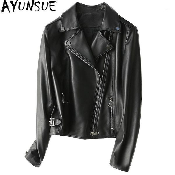 ayunsue 2020 genuine leather jacket women motorcycle natural sheepskin coat female spring autumn outerwear short jackets yy1821a1, Black 
ayunsue 2020 genuine leather jacket women motorcycle natural sheepskin coat female spring autumn outerwear short jackets yy1821a1, Black
