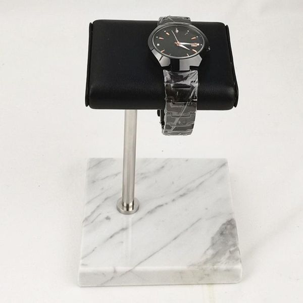 Watch Shop Display Stand Marble & Pu Leather Watch Show Stand Bracelet Jewelry Holder Organizer Gift For Friend