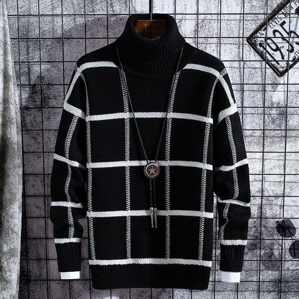 men's sweaters christmas sweater men clothes 2021 winter thick warm plaid fashion classic turtleneck pullover pull homme, White;black
men's sweaters christmas sweater men clothes 2021 winter thick warm plaid fashion classic turtleneck pullover pull homme, White;black