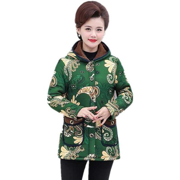 women's down & parkas plus size women winter jacket hooded warm velvet thicked cotton coat middle-aged woman printed parka outerwear, Black
women's down & parkas plus size women winter jacket hooded warm velvet thicked cotton coat middle-aged woman printed parka outerwear, Black