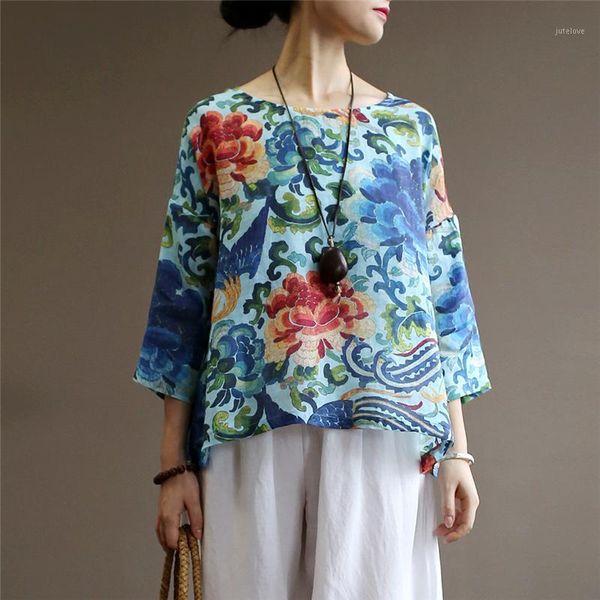 johnature summer for women 2020 new vintage cotton linen loose comfortable print o-neck batwing sleeve pullovers shirts1, White
johnature summer for women 2020 new vintage cotton linen loose comfortable print o-neck batwing sleeve pullovers shirts1, White