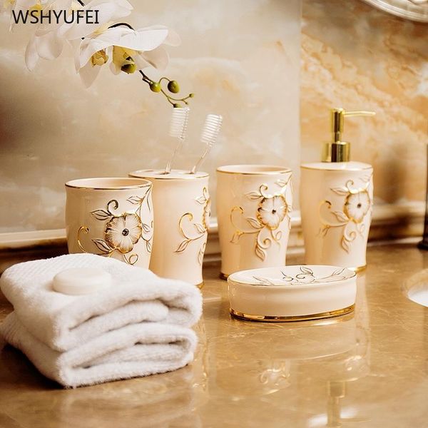 bath accessory set 5pcs direct european style elegant flower bathroom ceramic toiletries wash combination shelf creative cup
bath accessory set 5pcs direct european style elegant flower bathroom ceramic toiletries wash combination shelf creative cup