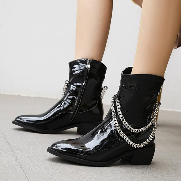 doratasia autumn fashion women cool street chains decorating shoes med chunky heels boots women metallic ankle boots, Black
doratasia autumn fashion women cool street chains decorating shoes med chunky heels boots women metallic ankle boots, Black