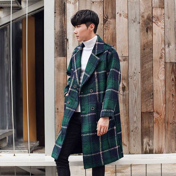 autumn and winter 2020 korean wool overcoat medium length plaid loose windbreaker men's coat, Tan;black
autumn and winter 2020 korean wool overcoat medium length plaid loose windbreaker men's coat, Tan;black