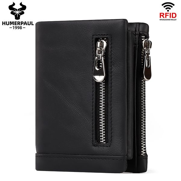 humerpaul classic style men wallets cow leather rfid short card holder purse simple zipper male fashion coin pocket, Red;black
humerpaul classic style men wallets cow leather rfid short card holder purse simple zipper male fashion coin pocket, Red;black