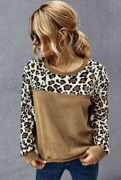 women o neck fleece leopard stitching casual pullover long sleeve elastic cuffs warm hoodies winter fashion women pullover, Black
women o neck fleece leopard stitching casual pullover long sleeve elastic cuffs warm hoodies winter fashion women pullover, Black