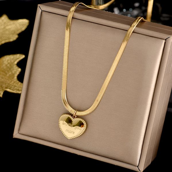 316l stainless steel new fashion upscale jewelry love heart lovers love you more charms chain choker necklace pendant for women, Silver
316l stainless steel new fashion upscale jewelry love heart lovers love you more charms chain choker necklace pendant for women, Silver