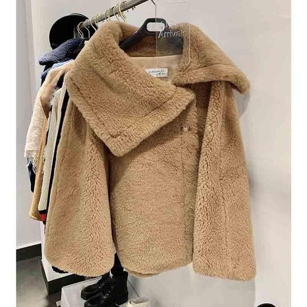 women's wool & blends cosmicchic 2021 women winter coat teddy bear short turn-down collar one button alpaca fur cape outwear loose styl, Black
women's wool & blends cosmicchic 2021 women winter coat teddy bear short turn-down collar one button alpaca fur cape outwear loose styl, Black