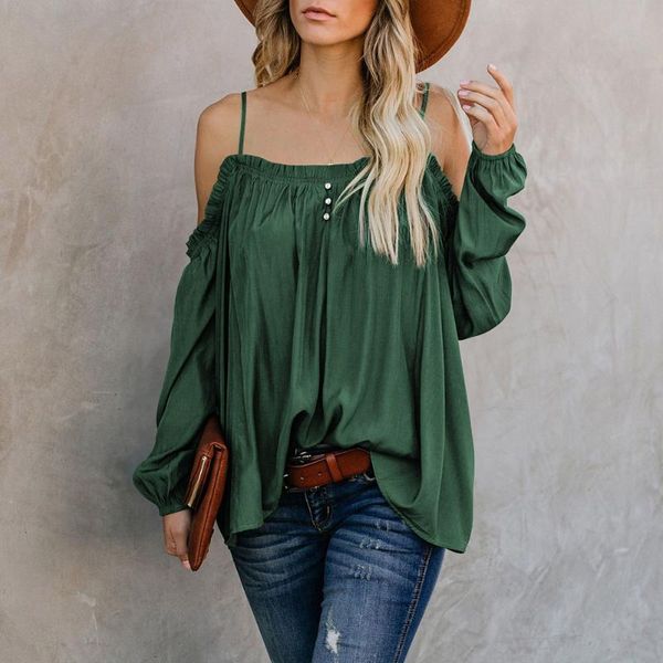 women summer blouses off shoulder ruffle splicing strap solid long sleeve loose pullover ladies fashion base shirts, White
women summer blouses off shoulder ruffle splicing strap solid long sleeve loose pullover ladies fashion base shirts, White