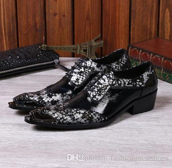 men's high-pointed iron toe men's leather shoe british personality tide shoes night club hair stylist shoes, Black
men's high-pointed iron toe men's leather shoe british personality tide shoes night club hair stylist shoes, Black