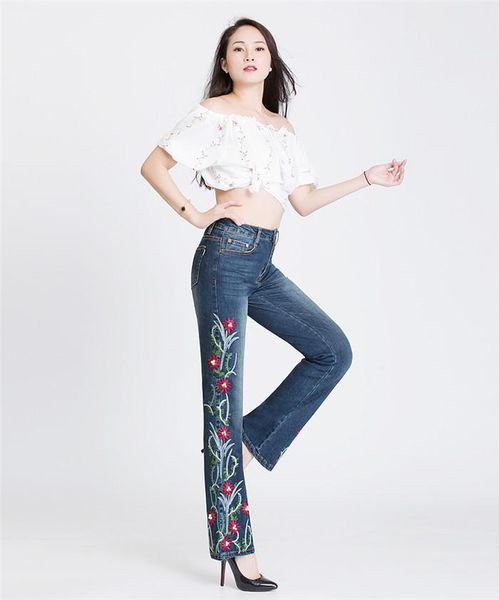 women's jeans 2021 spring stretch embroidery flower embroidered flares women' national trousers, Blue
women's jeans 2021 spring stretch embroidery flower embroidered flares women' national trousers, Blue