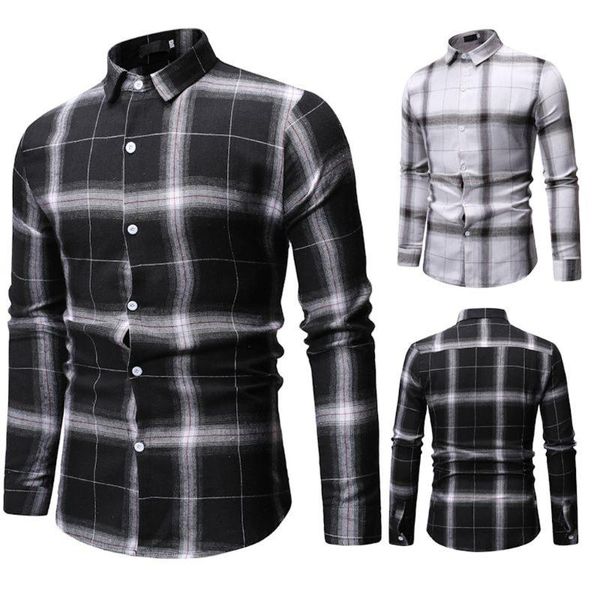 men long sleeve shirt men's shirt men's new simple chequered long sleeve shirt fashion long sleeve blouse top, White;black
men long sleeve shirt men's shirt men's new simple chequered long sleeve shirt fashion long sleeve blouse top, White;black