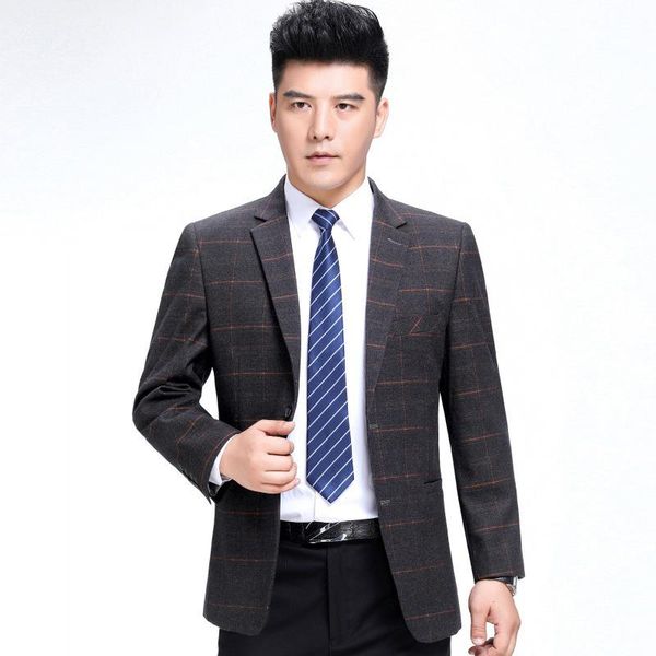 qiu dong outfit new men suit fashion business single middle-aged wool suit fine lattice coat, White;black
qiu dong outfit new men suit fashion business single middle-aged wool suit fine lattice coat, White;black