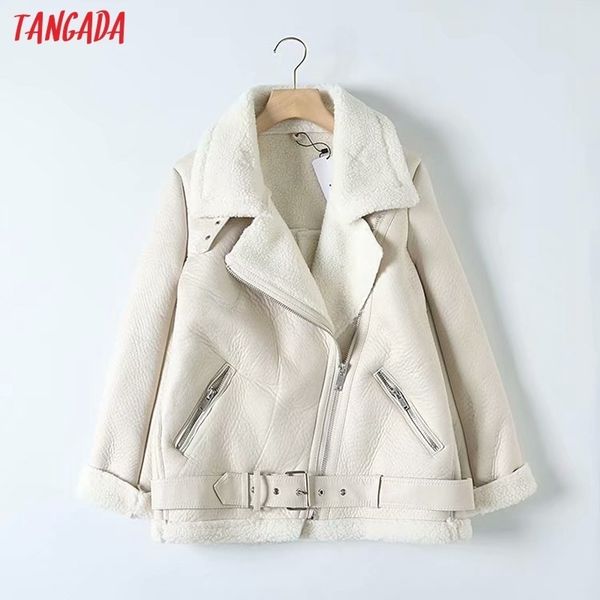 tangada women beige fur faux leather jacket coat with belt turn down collar ladies 2019 winter thick warm oversized coat 5b01 y200101, Black;brown
tangada women beige fur faux leather jacket coat with belt turn down collar ladies 2019 winter thick warm oversized coat 5b01 y200101, Black;brown