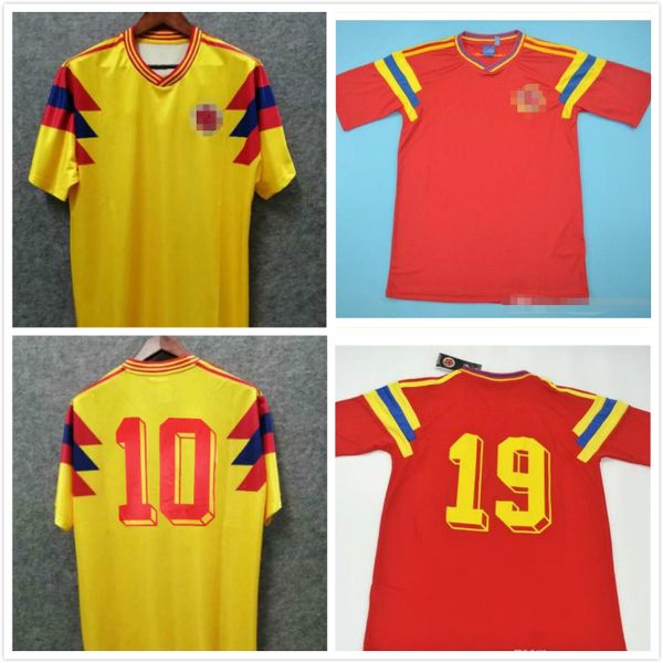 colombia retro soccer jersey 1990 #10 valderrama #9 guerrero away red commemorate antique collection vintage camisa de futebol quality, Black;yellow
colombia retro soccer jersey 1990 #10 valderrama #9 guerrero away red commemorate antique collection vintage camisa de futebol quality, Black;yellow