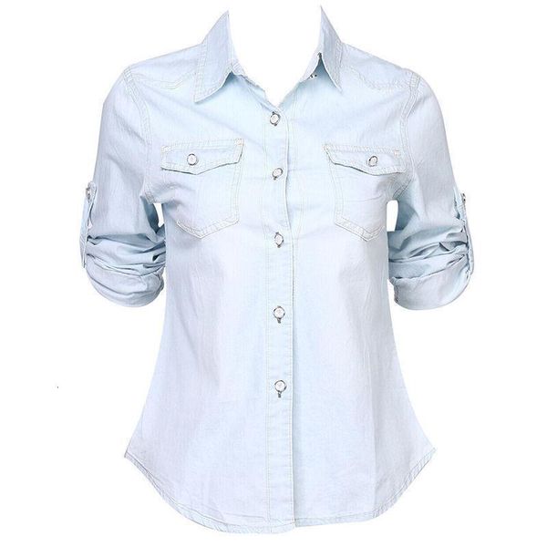 retro women casual blue jean soft denim long sleeve shirt stand collar blouse womens shirt blouses top, White
retro women casual blue jean soft denim long sleeve shirt stand collar blouse womens shirt blouses top, White