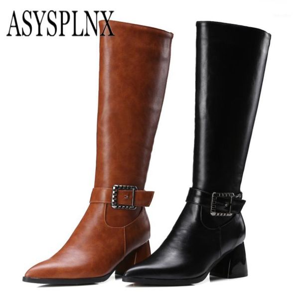 asysplnx 2018 new style winter fashion riding knee-high boots for women pointed toe metal buckle zipper elegant women's shoes1, Black
asysplnx 2018 new style winter fashion riding knee-high boots for women pointed toe metal buckle zipper elegant women's shoes1, Black