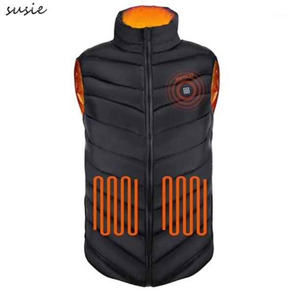 6 areas men winter electric heated vest stand collar usb heating zipper jacket x7ya1, Black;white
6 areas men winter electric heated vest stand collar usb heating zipper jacket x7ya1, Black;white