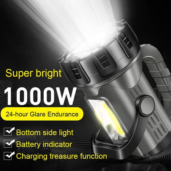 1000w super bright long-range xenon searchligh light usb charge led spotlight waterproof outdoor lantern for camping
1000w super bright long-range xenon searchligh light usb charge led spotlight waterproof outdoor lantern for camping