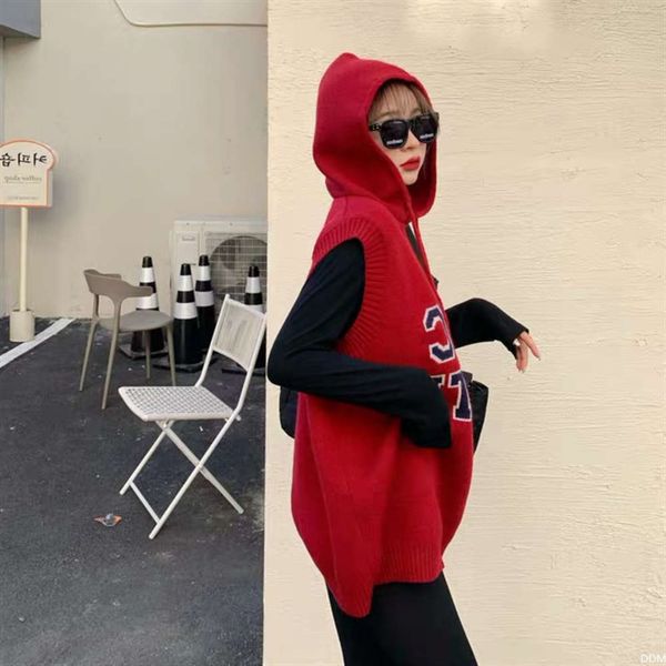 2021 spring new korean hooded letter foreign style knitting thickened sweater women's loose vt trend, Black;white
2021 spring new korean hooded letter foreign style knitting thickened sweater women's loose vt trend, Black;white