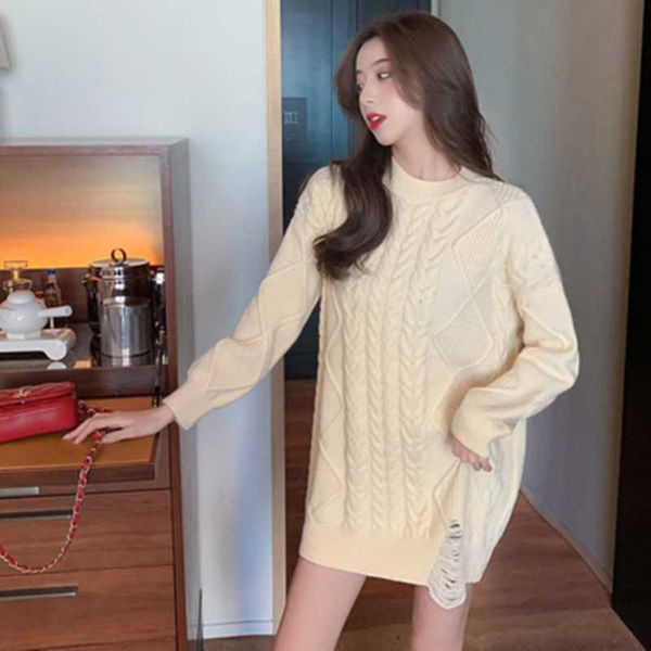 women's sweaters vintage solid twist bulky long sweater 2021 est autumn winter women pullovers knitted thick warm loose femme, White;black
women's sweaters vintage solid twist bulky long sweater 2021 est autumn winter women pullovers knitted thick warm loose femme, White;black
