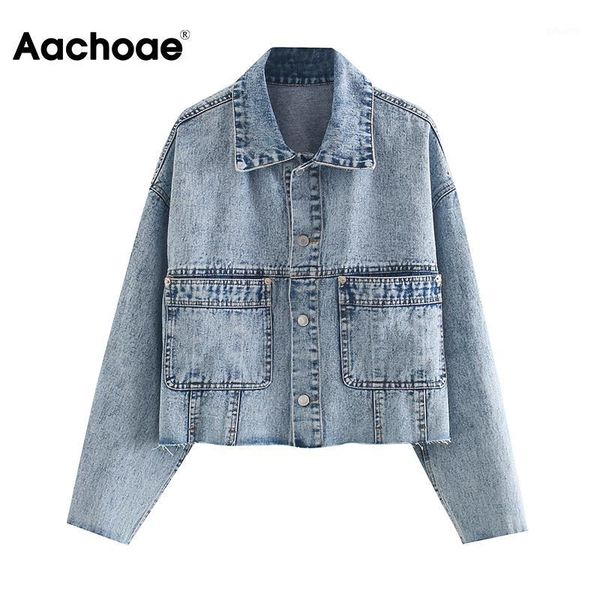 aachoae fashion blue denim jacket women loose long sleeve pockets single breasted coat turn down collar casual short jackets1, Black;brown
aachoae fashion blue denim jacket women loose long sleeve pockets single breasted coat turn down collar casual short jackets1, Black;brown