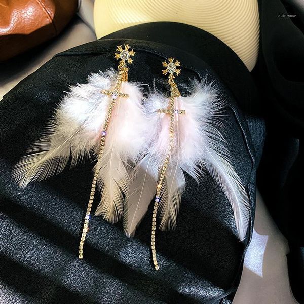fyuan long white feather drop earrings for women bohemia cross crystal dangle earrings fashion jewelry party gifts1, Silver
fyuan long white feather drop earrings for women bohemia cross crystal dangle earrings fashion jewelry party gifts1, Silver
