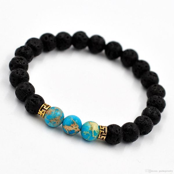 natural new lava stone retro buddha beads bracelets ing, Black 
natural new lava stone retro buddha beads bracelets ing, Black