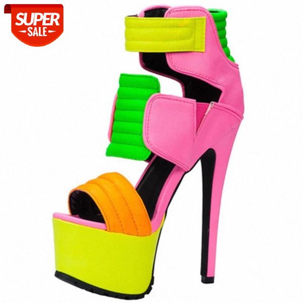 ribetrini new unique female super high heels shoes colorful party women sandals fashion street platform sandals #xl91, Black
ribetrini new unique female super high heels shoes colorful party women sandals fashion street platform sandals #xl91, Black