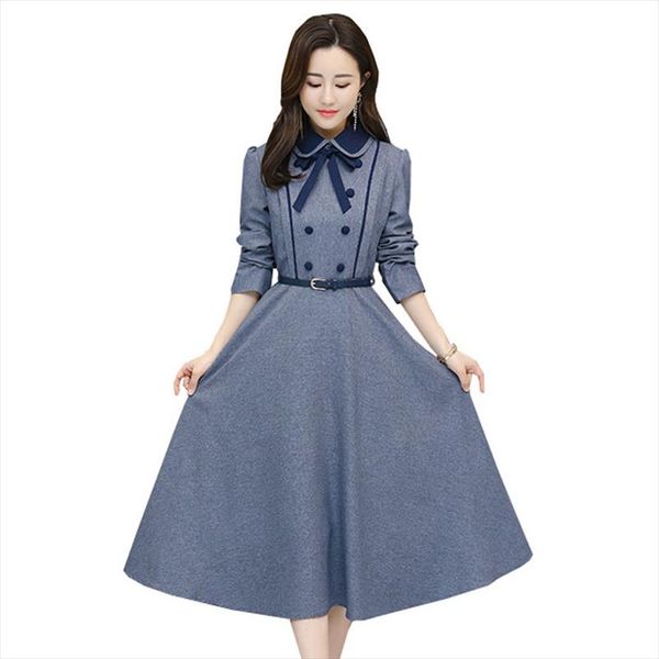 women dresses 2019 new plus size autumn fashion french elegant work dress long sleeve bow party vestidos with belt robe f1423, Black;gray
women dresses 2019 new plus size autumn fashion french elegant work dress long sleeve bow party vestidos with belt robe f1423, Black;gray
