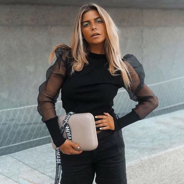 women mesh net blouse sheer puff long sleeve ladies shirt black turtle neck pullover womens clothing female blouse, White
women mesh net blouse sheer puff long sleeve ladies shirt black turtle neck pullover womens clothing female blouse, White