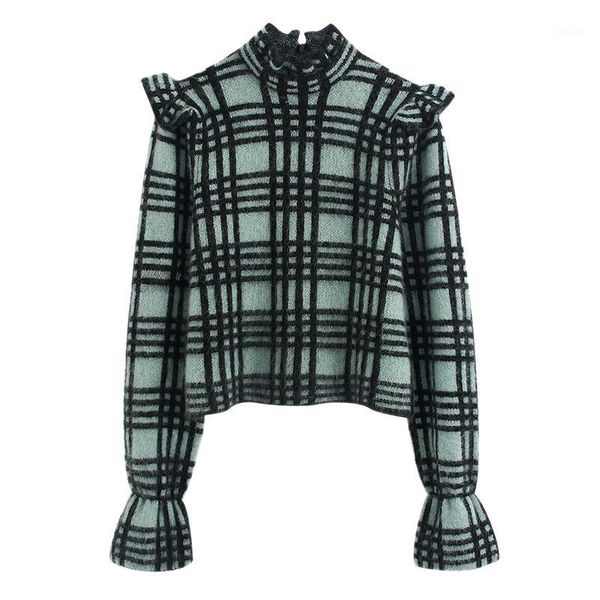 women sweater fashion turtleneck long sleeve flare sleeve plaid casual sweater ffzsy5471, White
women sweater fashion turtleneck long sleeve flare sleeve plaid casual sweater ffzsy5471, White