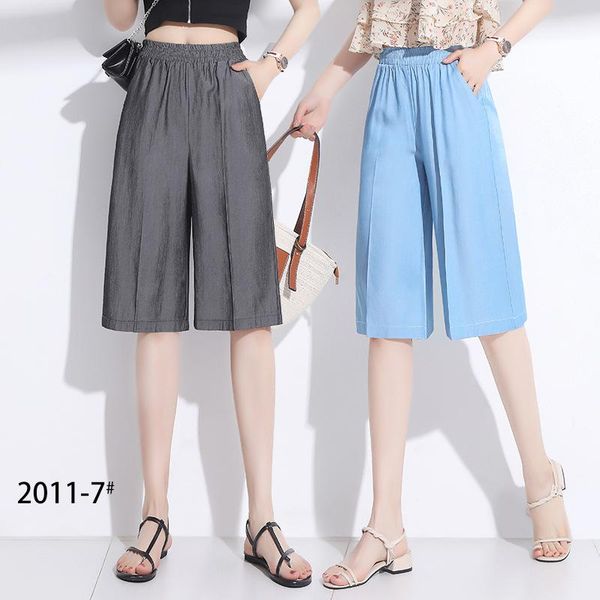 women's pants & capris nonis women summer elastic waist knee length thin cool loose casual 2021 wide leg solid peated pockets trousers, Black;white
women's pants & capris nonis women summer elastic waist knee length thin cool loose casual 2021 wide leg solid peated pockets trousers, Black;white