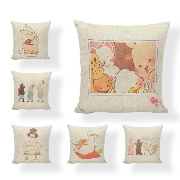 cushion/decorative pillow cute cartoon animal minimalist pattern cushion set linen duck case furniture sofa personality warm decoration
cushion/decorative pillow cute cartoon animal minimalist pattern cushion set linen duck case furniture sofa personality warm decoration