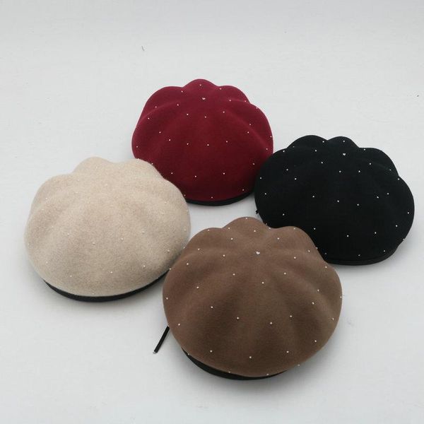 202012-chenxing spring winter wool pu brim hand sewing beads grace lady beret hat women leisure painter hat, Blue;gray
202012-chenxing spring winter wool pu brim hand sewing beads grace lady beret hat women leisure painter hat, Blue;gray