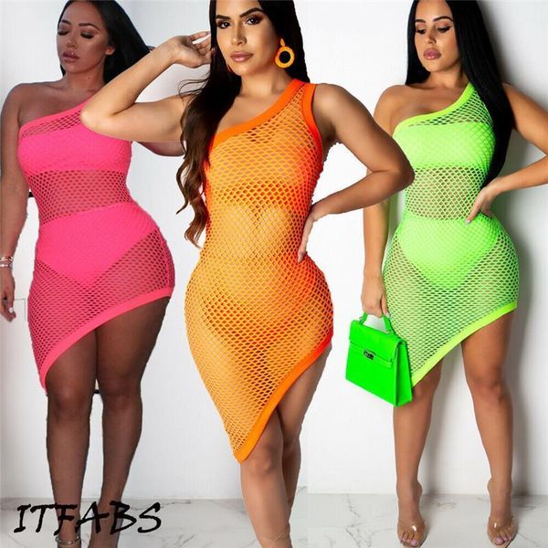 fashion summer womens ladies mesh sheer see-through dress club party beach cover up one shoulder hollow out bodycon mini dress, Black;gray
fashion summer womens ladies mesh sheer see-through dress club party beach cover up one shoulder hollow out bodycon mini dress, Black;gray