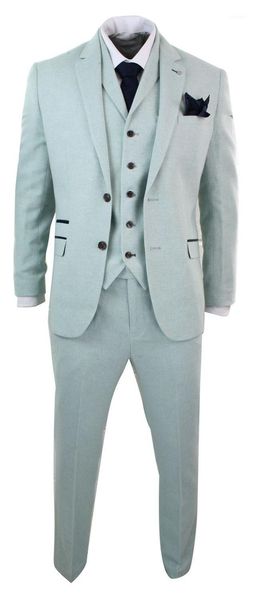 mens herringbone tweed 3 piece tailored fit suit light grey green wedding prom1, White;black
mens herringbone tweed 3 piece tailored fit suit light grey green wedding prom1, White;black