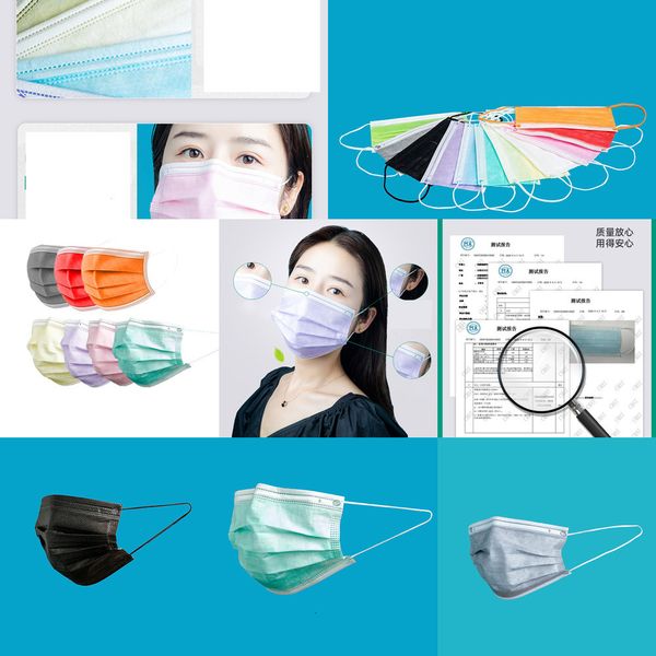 colorful 50pcs/bag disposable face cover masks 3 layer balck gray pink green dust mouth 3-ply non-woven party mask
colorful 50pcs/bag disposable face cover masks 3 layer balck gray pink green dust mouth 3-ply non-woven party mask