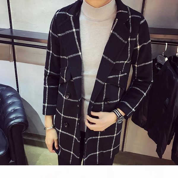 mens autumn winter tranch jackets fashion casual slim plaid double breasted overcoat high-end long woolen coat male jacket, Tan;black
mens autumn winter tranch jackets fashion casual slim plaid double breasted overcoat high-end long woolen coat male jacket, Tan;black