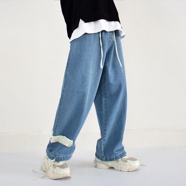male streetwear hip hip vintage loose denim pant men drawstring adjustment casual loose straight jeans pant1, Blue
male streetwear hip hip vintage loose denim pant men drawstring adjustment casual loose straight jeans pant1, Blue