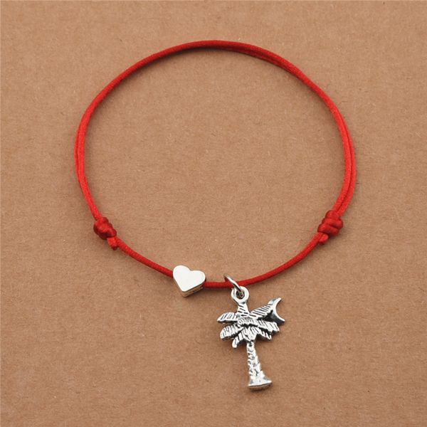 beach summer fashion red rope cord heart charm coconut tree pendant bracelets for women girls coconut palm jewelry gifts, Golden;silver
beach summer fashion red rope cord heart charm coconut tree pendant bracelets for women girls coconut palm jewelry gifts, Golden;silver