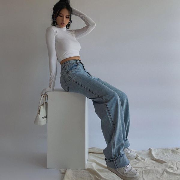 europe high waist wide-leg pants autumn jeans women's 2020 new slimming all-match straight loose vertical mop pants smdt, Blue
europe high waist wide-leg pants autumn jeans women's 2020 new slimming all-match straight loose vertical mop pants smdt, Blue