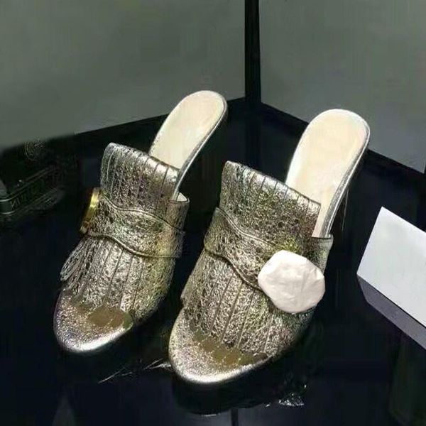 designer tasseled leather high heels metal decoration fashion women's shoes comfortable lazy slippers beautiful women's sandals, Black
designer tasseled leather high heels metal decoration fashion women's shoes comfortable lazy slippers beautiful women's sandals, Black