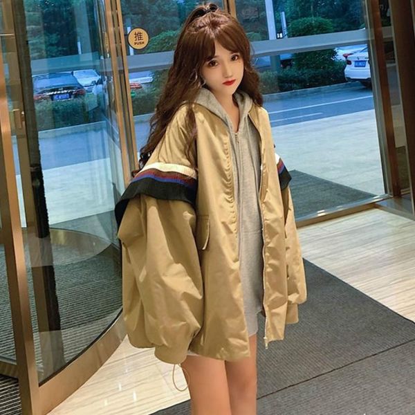 women's jackets loose streetwear bf ulzzang harajuku retro outwear students chic autumn oversize patchwork korean style zipper, Black;brown
women's jackets loose streetwear bf ulzzang harajuku retro outwear students chic autumn oversize patchwork korean style zipper, Black;brown