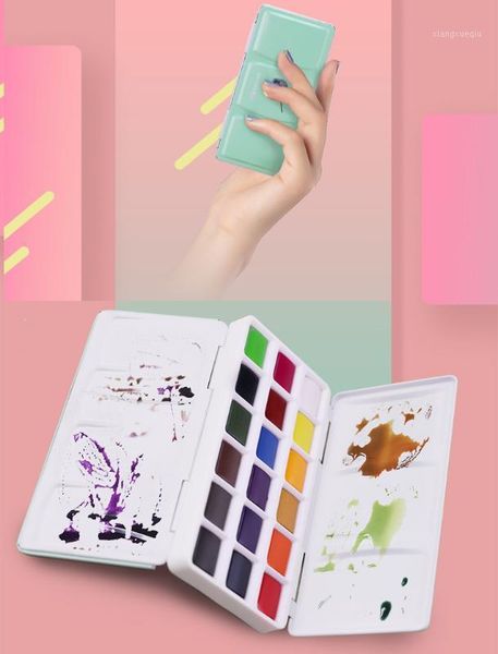 18colors solid watercolor paint set with water brush pen fashion portable water color pigment for drawing supplies1 
18colors solid watercolor paint set with water brush pen fashion portable water color pigment for drawing supplies1