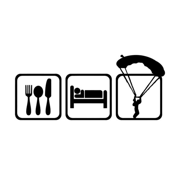 16.2*7.1cm coolest sleep eat and parachuting car stickers vinyl car sticker accessories c12-0741
16.2*7.1cm coolest sleep eat and parachuting car stickers vinyl car sticker accessories c12-0741