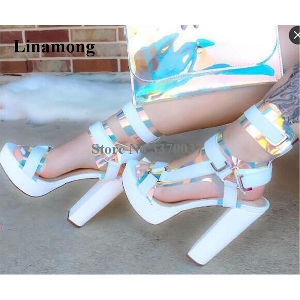 new fashion women bling bling shining pvc high platform sandals ankle strap buckles patchwork high heel sandals brand heels y200405, Black
new fashion women bling bling shining pvc high platform sandals ankle strap buckles patchwork high heel sandals brand heels y200405, Black